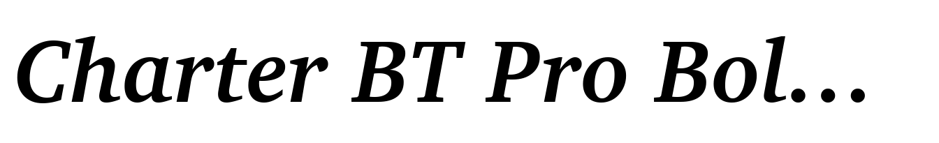 Charter BT Pro Bold Italic